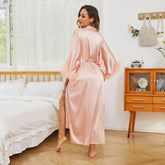 Long feather robes  silk robe  Bride robe  Bridal Party rob  Bridesmaid Robe